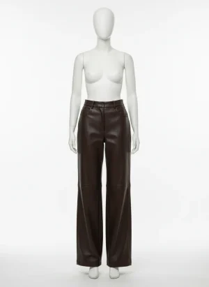 Pantalon cuir ample poches zippées femme actuelle - Vue 1 - Pantalon cuir