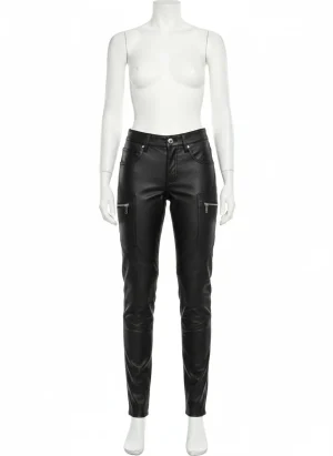 Pantalon cuir imperméable moto femme protections amovibles - Vue 1 - Pantalon cuir