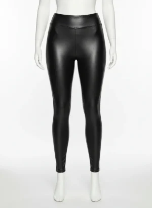 Pantalon cuir slim stretch taille haute club femme - Vue 1 - Pantalon cuir