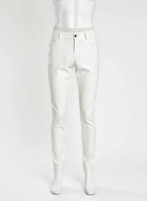 Pantalon cuir synthétique coupe ajustée homme urbain - Vue 1 - Pantalon cuir