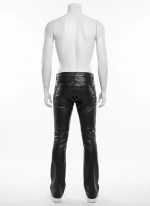 Pantalon cuir synthétique homme grande taille droit club - Vue 1 - Pantalon cuir