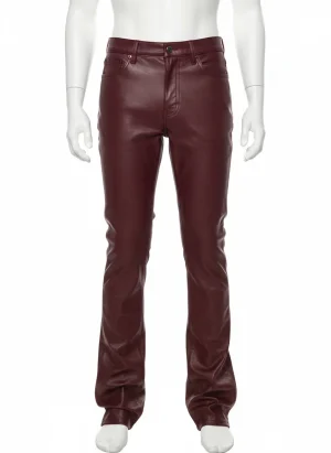 Pantalon cuir synthétique micro-élastique hip-hop homme - Vue 1 - Pantalon cuir