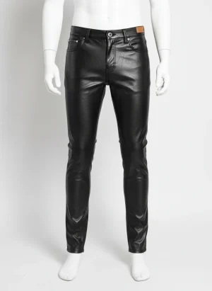 Pantalon cuir synthétique slim fit soirée homme - Vue 1 - Pantalon cuir