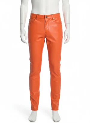 Pantalon cuir synthétique stretch ajusté homme quatre saisons - Vue 1 - Pantalon cuir