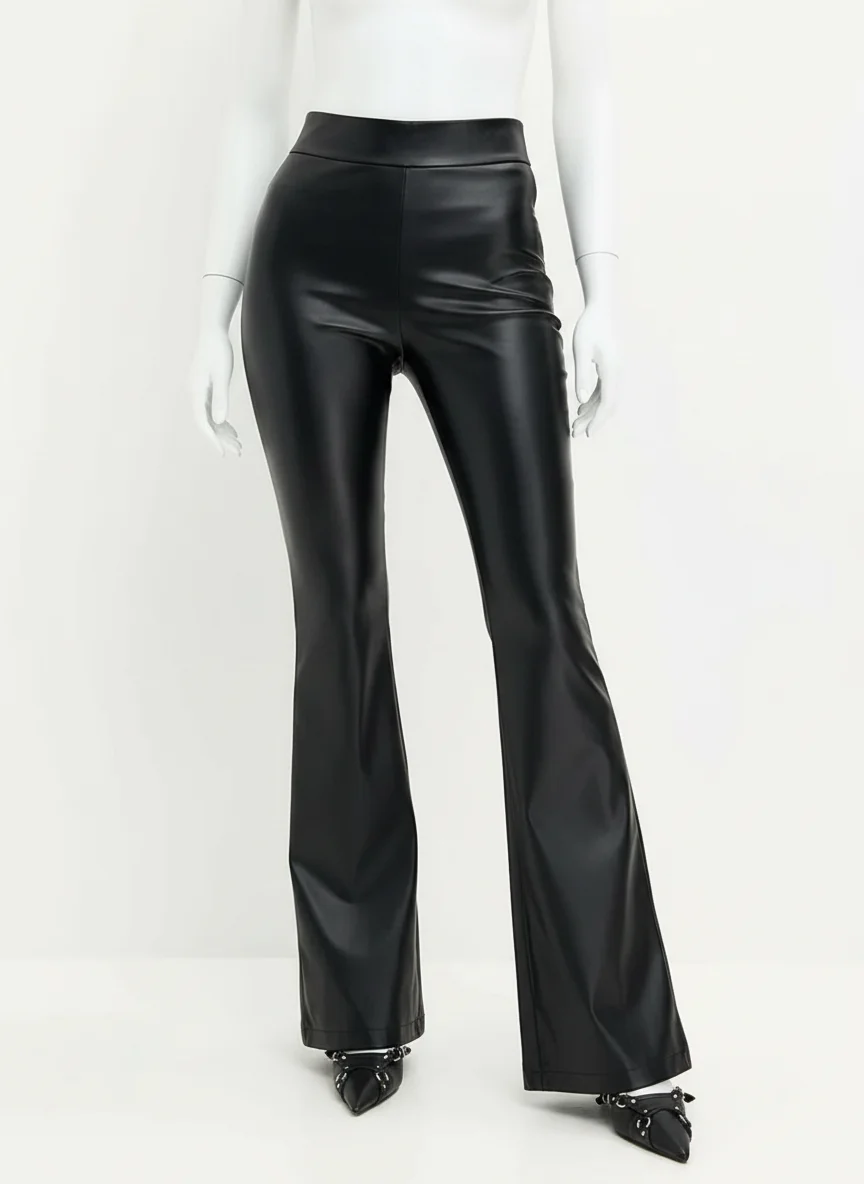 Pantalon cuir vintage taille haute festival club femme - Vue 11 - Pantalon cuir