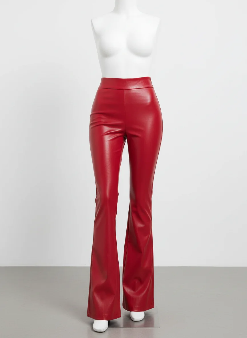 Pantalon cuir vintage taille haute festival club femme - Vue 5 - Pantalon cuir