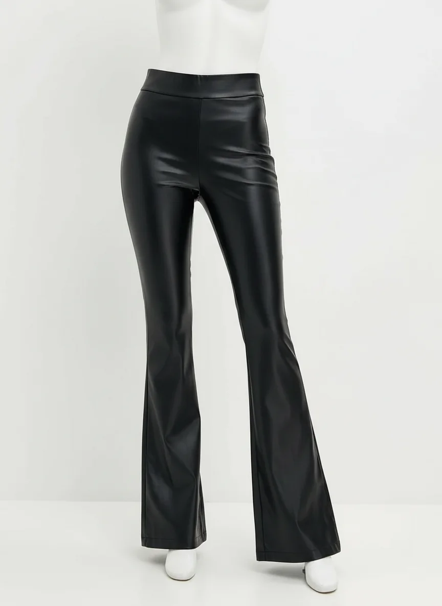 Pantalon cuir vintage taille haute festival club femme - Vue 7 - Pantalon cuir