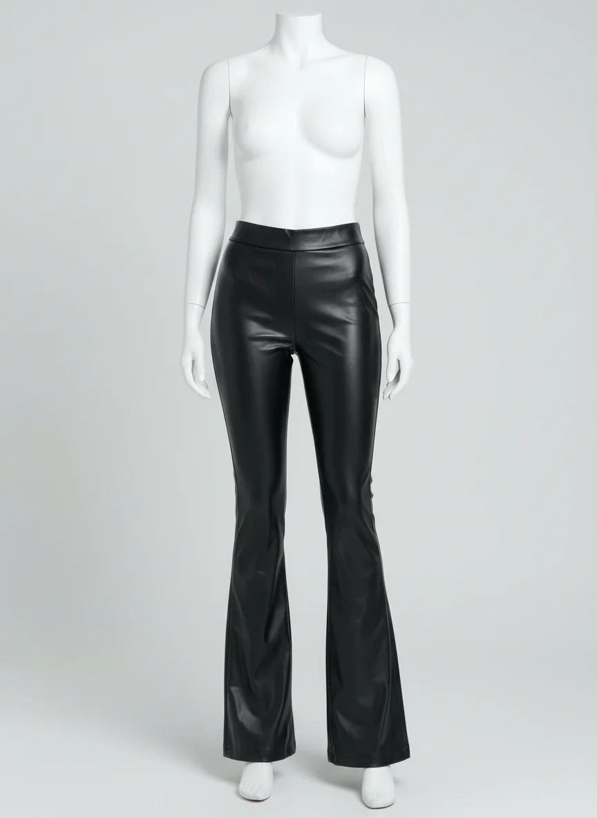 Pantalon cuir vintage taille haute festival club femme - Vue 8 - Pantalon cuir